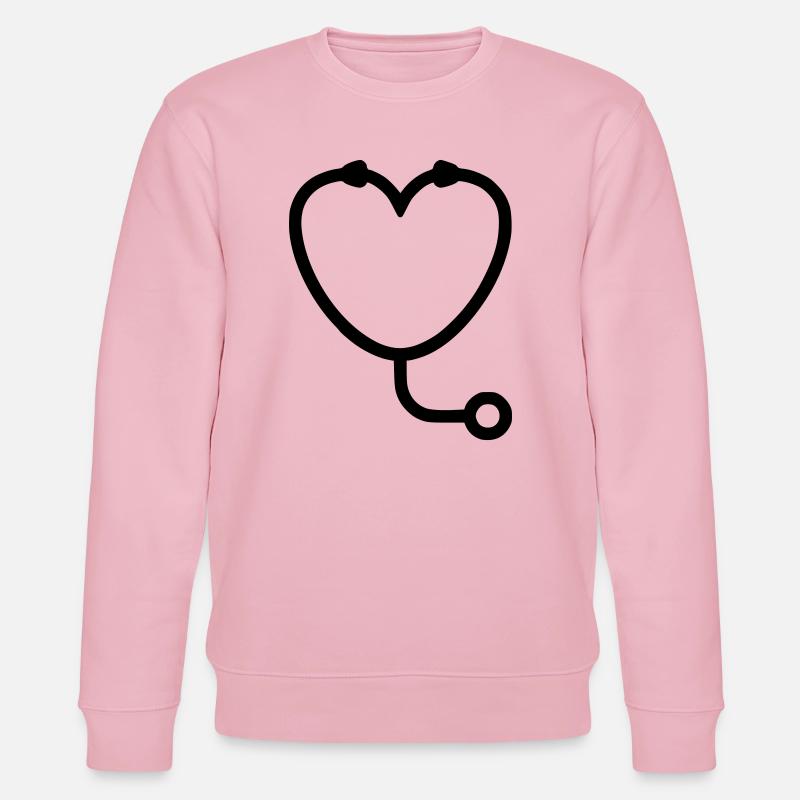 Tierarzt Herz Stethoskop Logo - Stanley/Stella Unisex Bio-Sweatshirt CHANGER  - Hellrosa