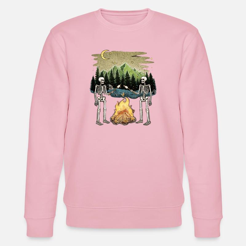 Skeleton Campfire Night Marshmallow Camping Camp - Stanley/Stella Unisex Bio-Sweatshirt CHANGER  - Hellrosa