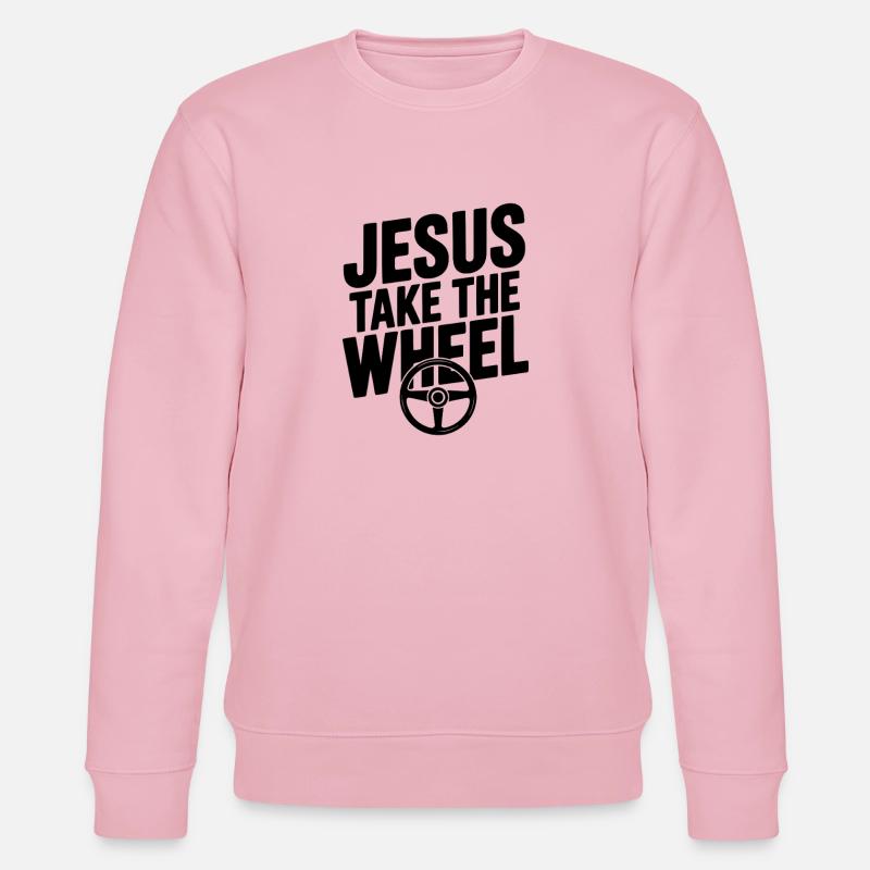 Jesus übernimmt das Rad - Stanley/Stella Unisex Bio-Sweatshirt CHANGER  - Hellrosa