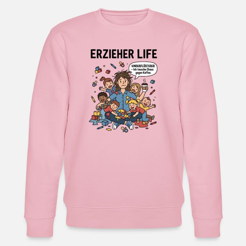 Kaffeechaos mit Kindern - Stanley/Stella Unisex Bio-Sweatshirt CHANGER  - Hellrosa