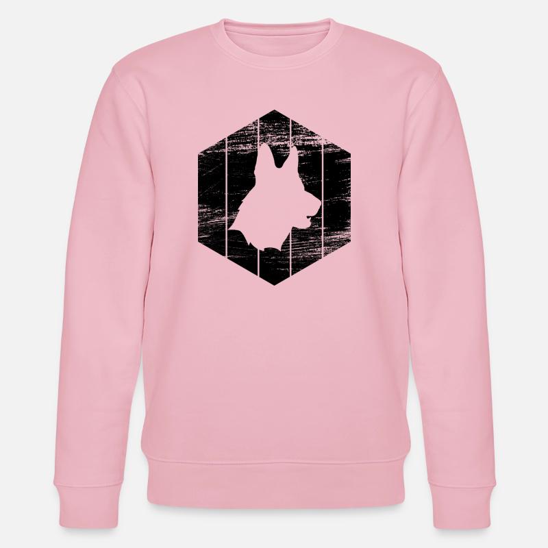 German Shepherd Sketch - Stanley/Stella CHANGER Unisex Organic Sweatshirt - cotton pink
