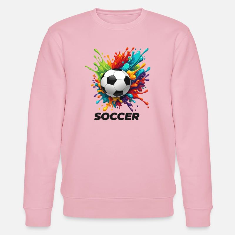 Lebendiges Splash-Fußball-Motiv - Stanley/Stella Unisex Bio-Sweatshirt CHANGER  - Hellrosa