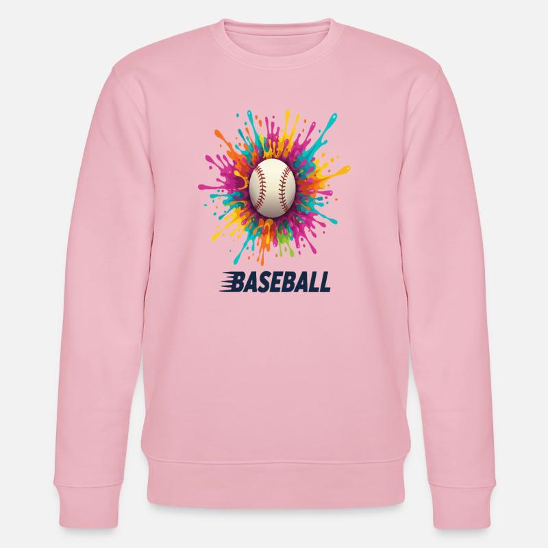 Lebhafter Baseball-Splash-Burst - Stanley/Stella Unisex Bio-Sweatshirt CHANGER  - Hellrosa