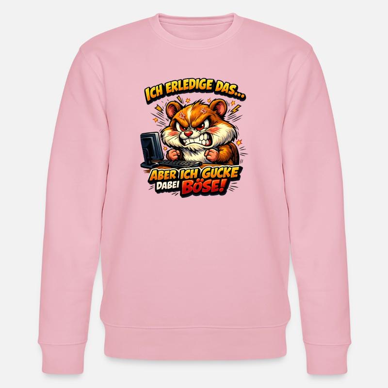 Ich mach das Hamster - Stanley/Stella Unisex Bio-Sweatshirt CHANGER  - Hellrosa