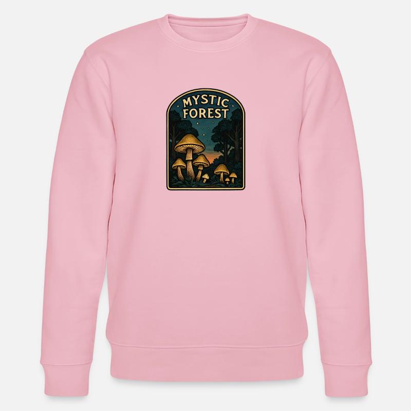 Champignons de la Forêt Mystique - Sweat bio CHANGER Stanley/Stella Unisexe - rose pâle