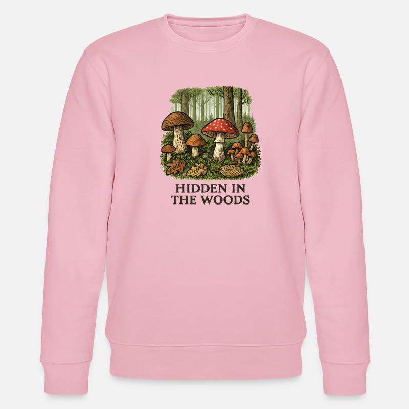 Paysage caché de champignons forestiers - Sweat bio CHANGER Stanley/Stella Unisexe - rose pâle