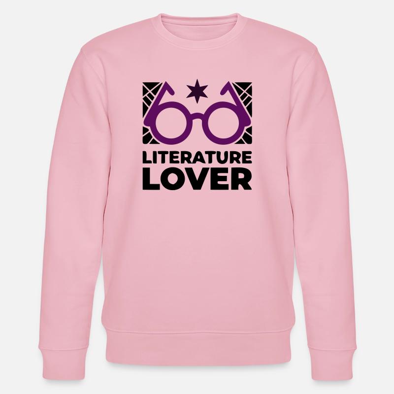 Literature Lover Brille Text - Stanley/Stella Unisex Bio-Sweatshirt CHANGER  - Hellrosa