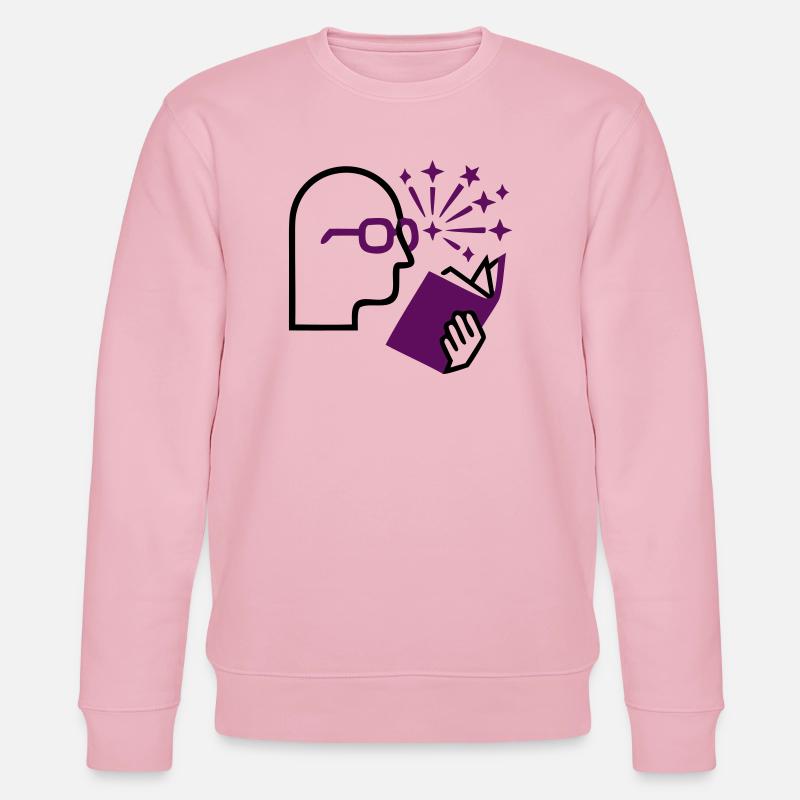 Kopf Buch Idee Inspiration - Stanley/Stella Unisex Bio-Sweatshirt CHANGER  - Hellrosa