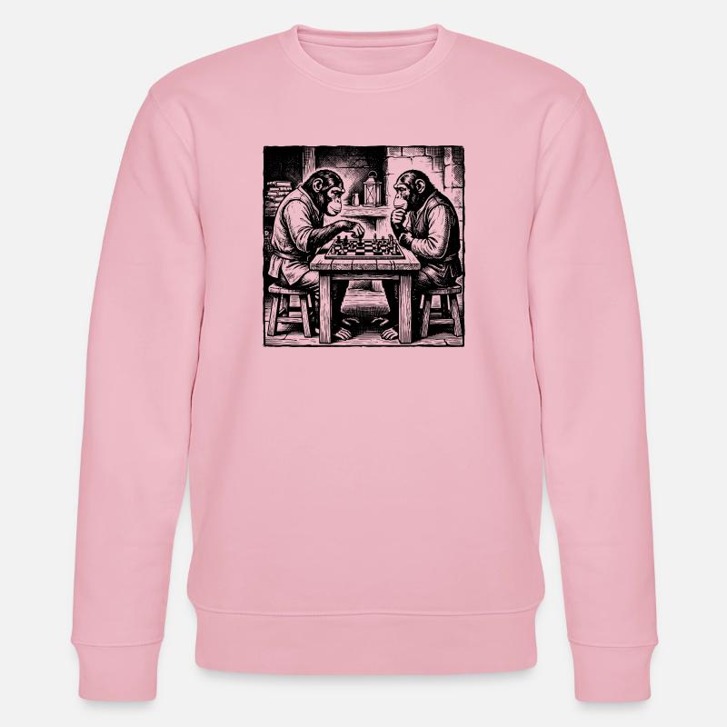 Les singes jouent aux échecs T-shirt - Sweat bio CHANGER Stanley/Stella Unisexe - rose pâle