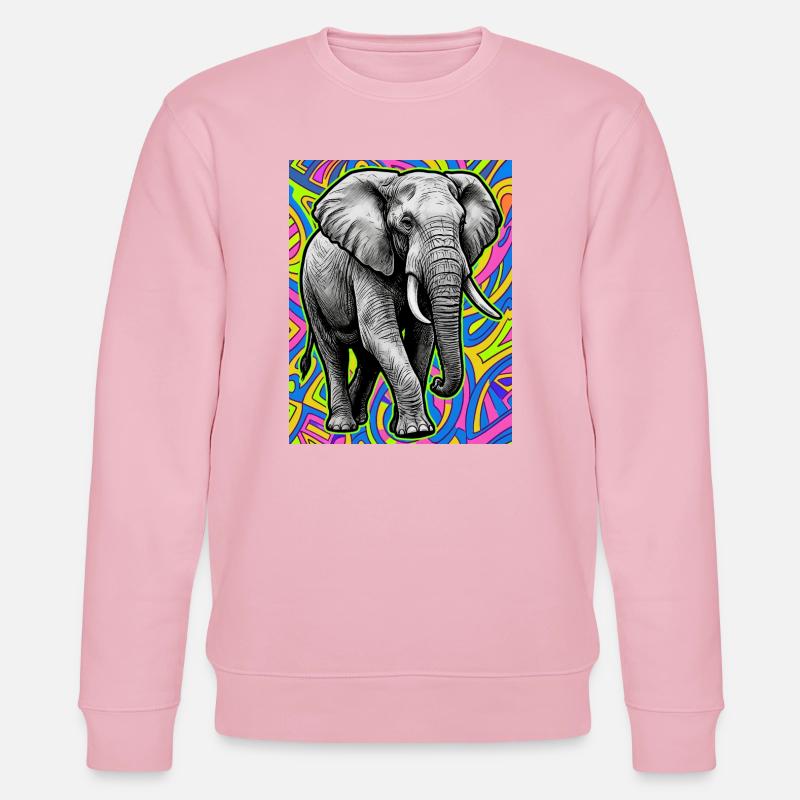 Elefant - Stanley/Stella Unisex Bio-Sweatshirt CHANGER  - Hellrosa
