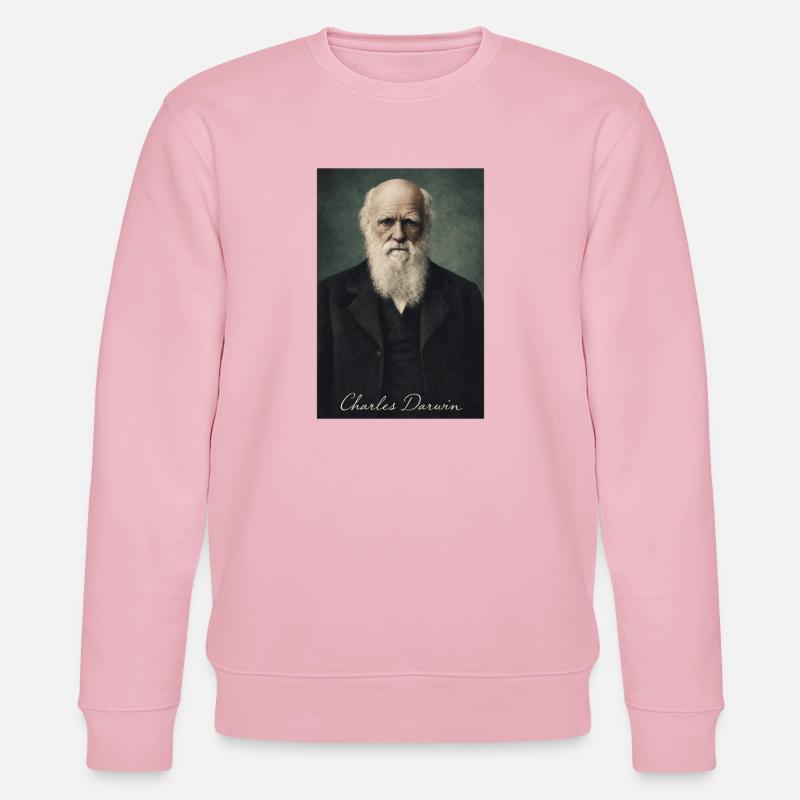 Charles Darwin Porträt - Stanley/Stella Unisex Bio-Sweatshirt CHANGER  - Hellrosa