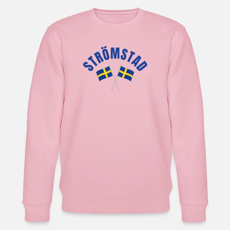 Schwedische Strömstad-Flaggen in Kreuzen - Stanley/Stella Unisex Bio-Sweatshirt CHANGER  - Hellrosa