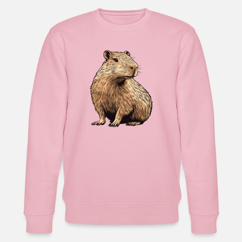 Capybara - Sweat bio CHANGER Stanley/Stella Unisexe - rose pâle