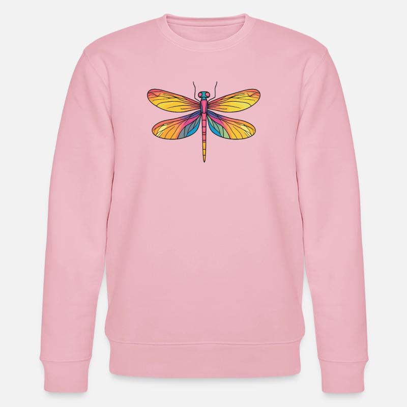 Ailes de Libellule arc-en-ciel - Sweat bio CHANGER Stanley/Stella Unisexe - rose pâle