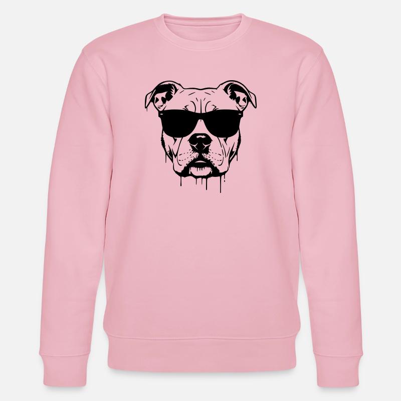 Pitbull Brille Graffiti - Stanley/Stella Unisex Bio-Sweatshirt CHANGER  - Hellrosa