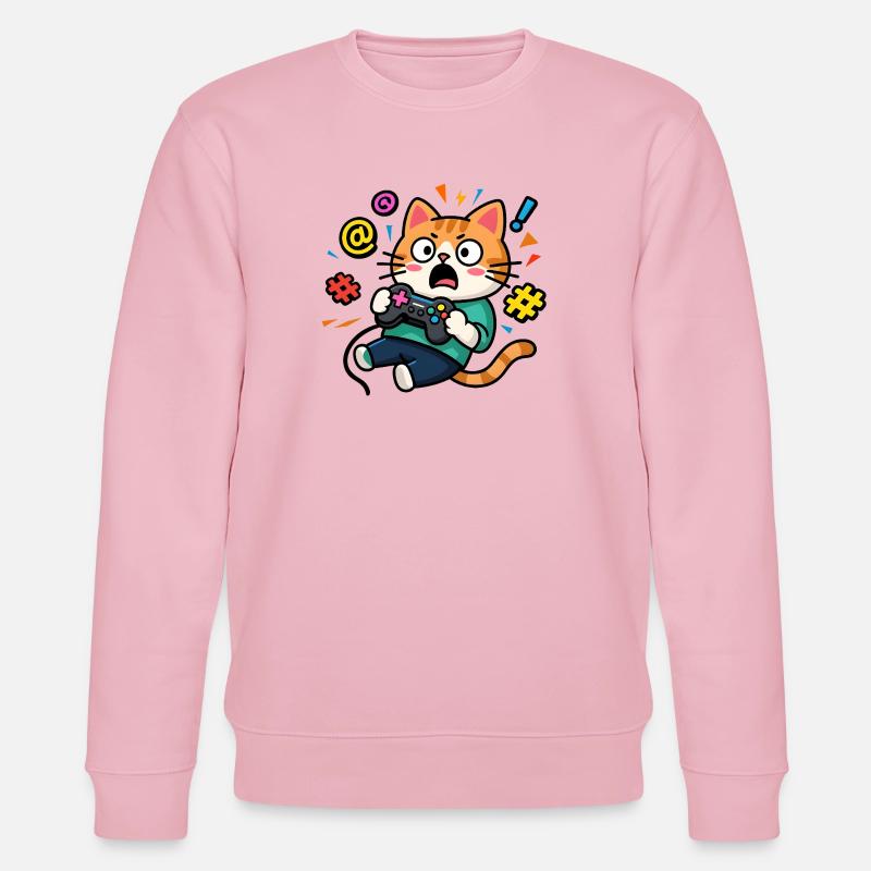Gamer Cat Unleashed - Stanley/Stella Unisex Bio-Sweatshirt CHANGER  - Hellrosa