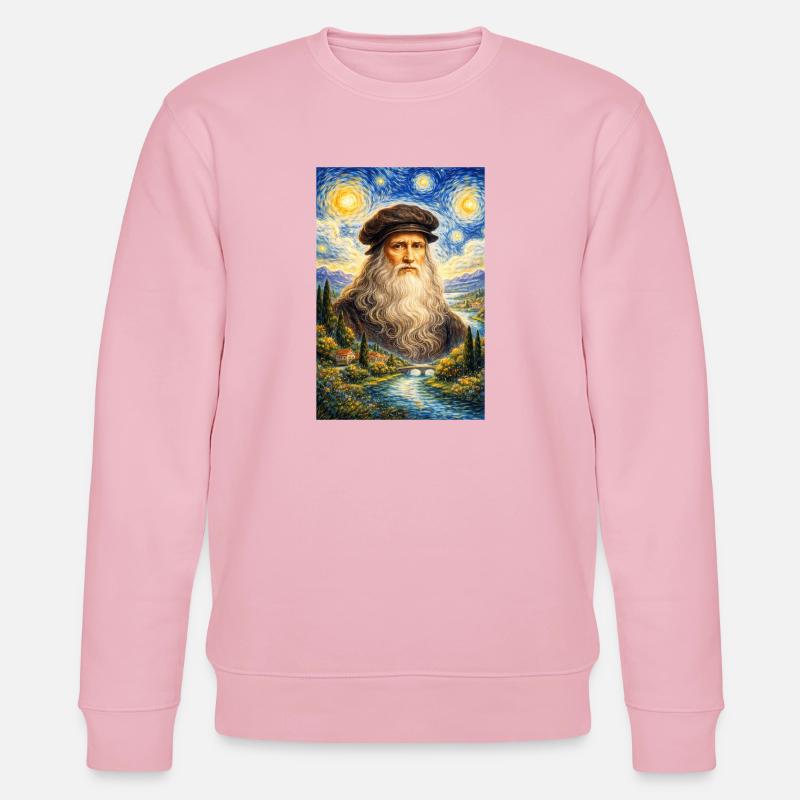 Leonardo da Vinci Sternennacht - Stanley/Stella Unisex Bio-Sweatshirt CHANGER  - Hellrosa