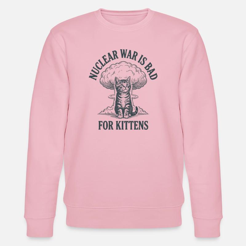 Kätzchen gegen Atomkrieg - Stanley/Stella Unisex Bio-Sweatshirt CHANGER  - Hellrosa