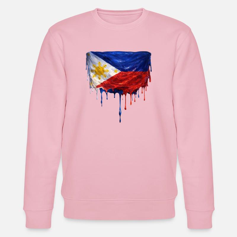 Philippinen Flagge Tropfenkunst - Stanley/Stella Unisex Bio-Sweatshirt CHANGER  - Hellrosa