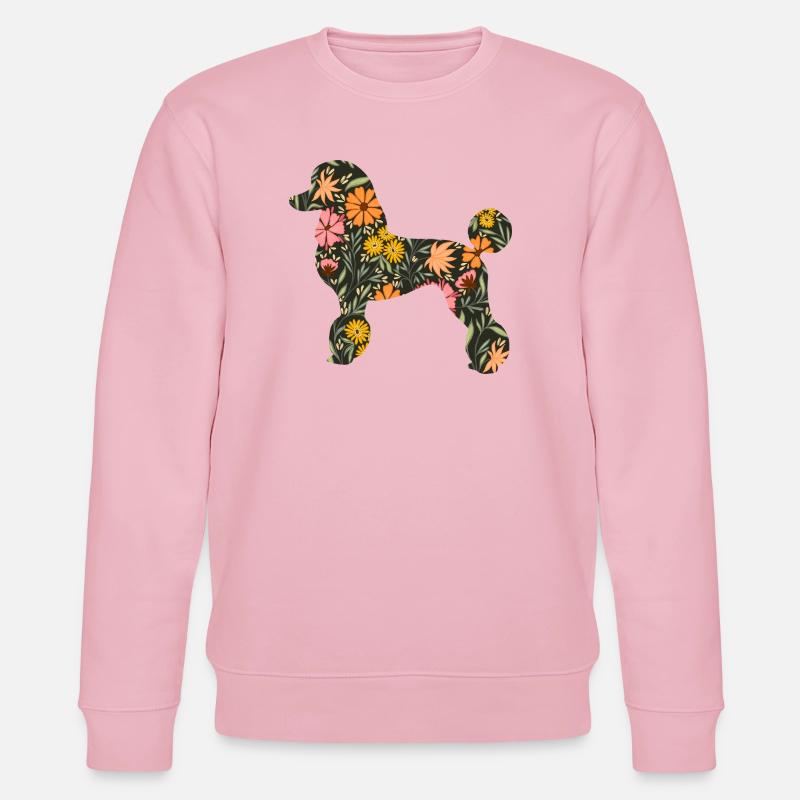 Blumenpudel Hunde Silhouette - Stanley/Stella Unisex Bio-Sweatshirt CHANGER  - Hellrosa