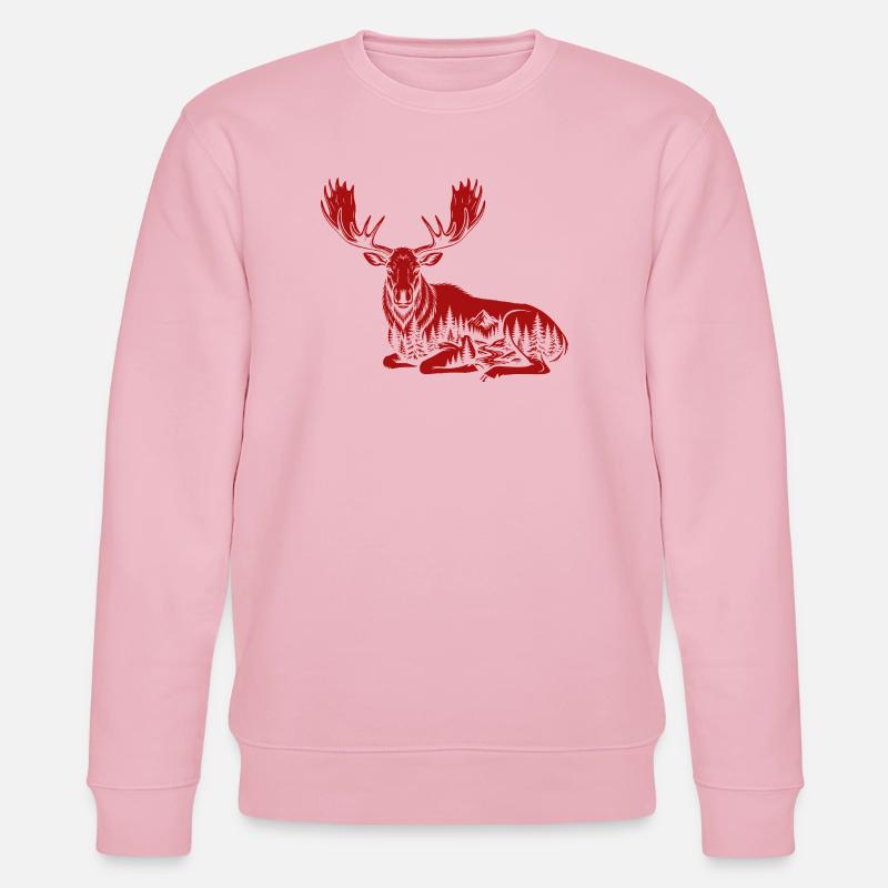 Elch - Stanley/Stella Unisex Bio-Sweatshirt CHANGER  - Hellrosa
