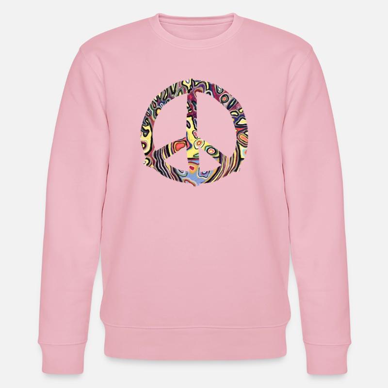 Buntes Friedenszeichen Muster - Stanley/Stella Unisex Bio-Sweatshirt CHANGER  - Hellrosa