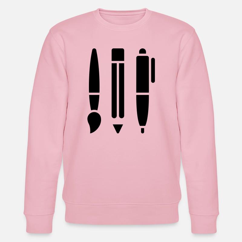 Pinsel, Bleistift und Stift - Kunst Symbol - Stanley/Stella Unisex Bio-Sweatshirt CHANGER  - Hellrosa