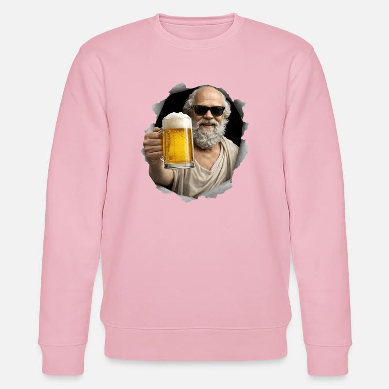 Socrates mit Bier und Sonnenbrille - Stanley/Stella Unisex Bio-Sweatshirt CHANGER - Hellrosa