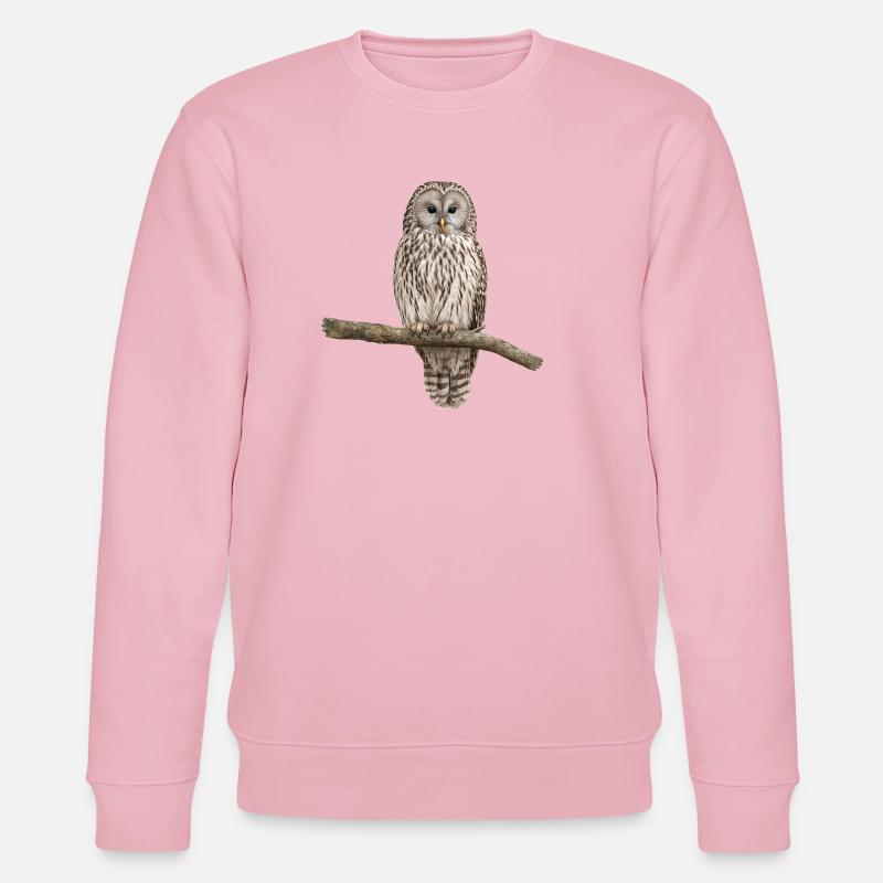 Uraleule an einem Ast - Stanley/Stella Unisex Bio-Sweatshirt CHANGER  - Hellrosa