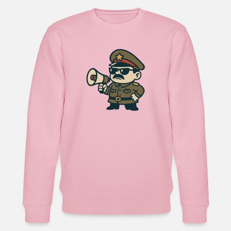 Retro Sergeant Megaphone - Stanley/Stella CHANGER Unisex Organic Sweatshirt - cotton pink