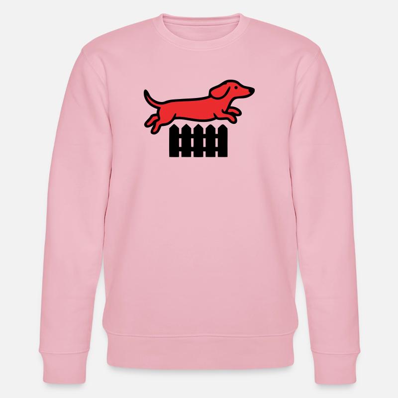 Agilité au saut de clôture teckel - Sweat bio CHANGER Stanley/Stella Unisexe - rose pâle