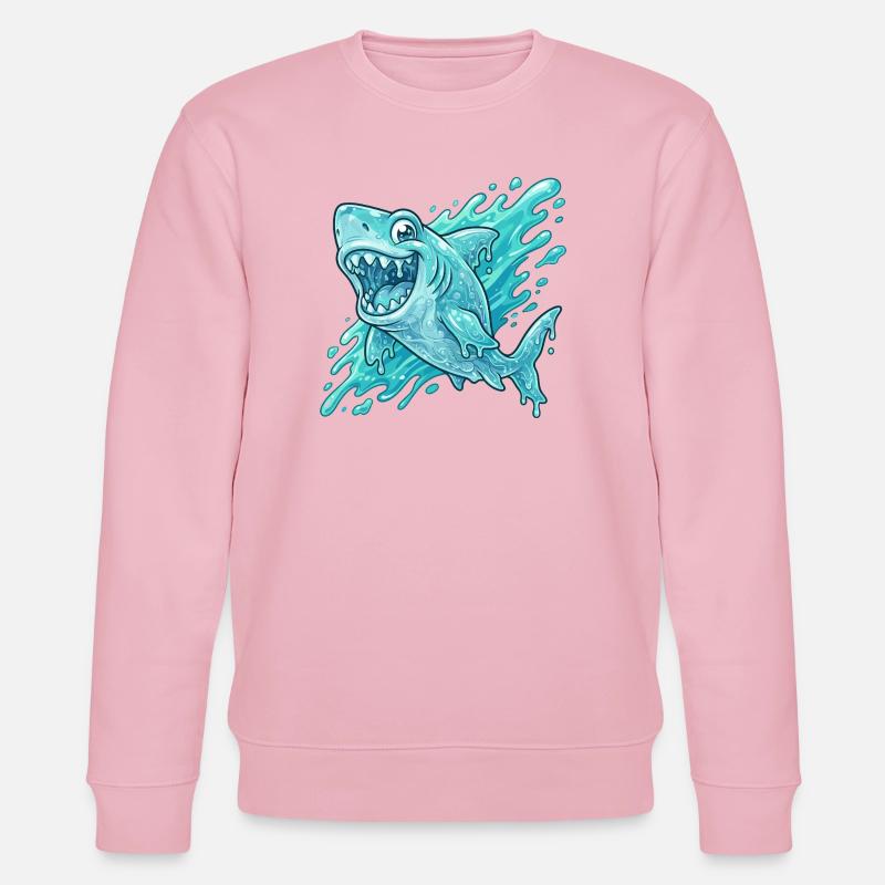 Aventure de Splash Shark Bleu - Sweat bio CHANGER Stanley/Stella Unisexe - rose pâle