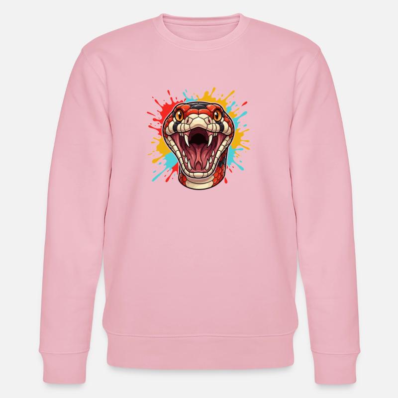 Schlangenkopf im Farbschock - Stanley/Stella Unisex Bio-Sweatshirt CHANGER  - Hellrosa