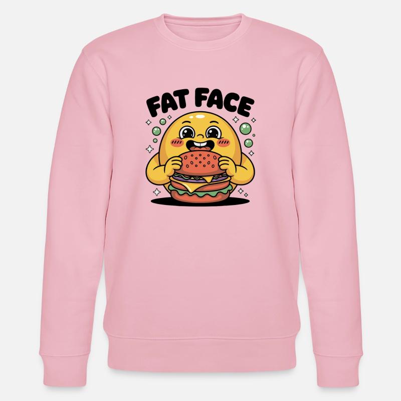 Gesicht dem lustigen Burger-Helden - Stanley/Stella Unisex Bio-Sweatshirt CHANGER - Hellrosa
