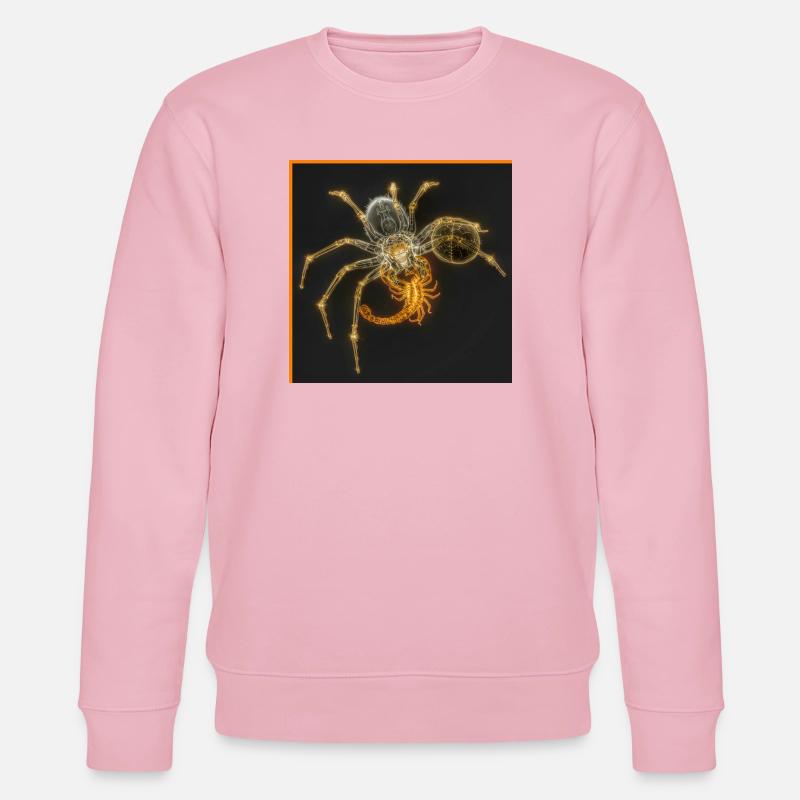 Neon-Spinne mit funky Tails - Stanley/Stella Unisex Bio-Sweatshirt CHANGER  - Hellrosa