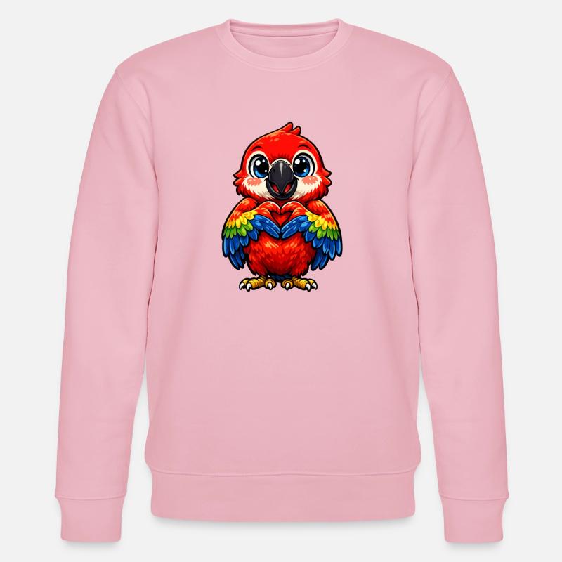 Herzregenbogen Papagei - Stanley/Stella Unisex Bio-Sweatshirt CHANGER  - Hellrosa