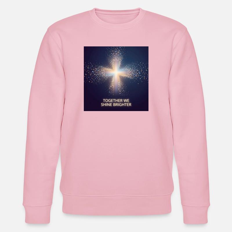 Lichtkreuz Gemeinsam Strahlen - Stanley/Stella Unisex Bio-Sweatshirt CHANGER  - Hellrosa