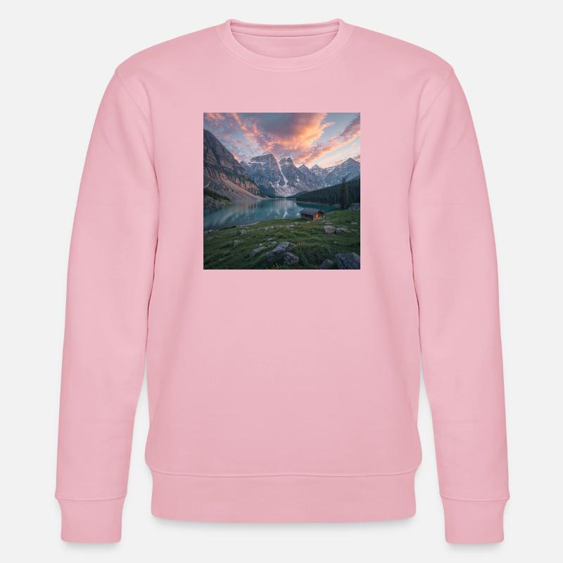 Alpenrefugium am Bergsee - Stanley/Stella Unisex Bio-Sweatshirt CHANGER  - Hellrosa