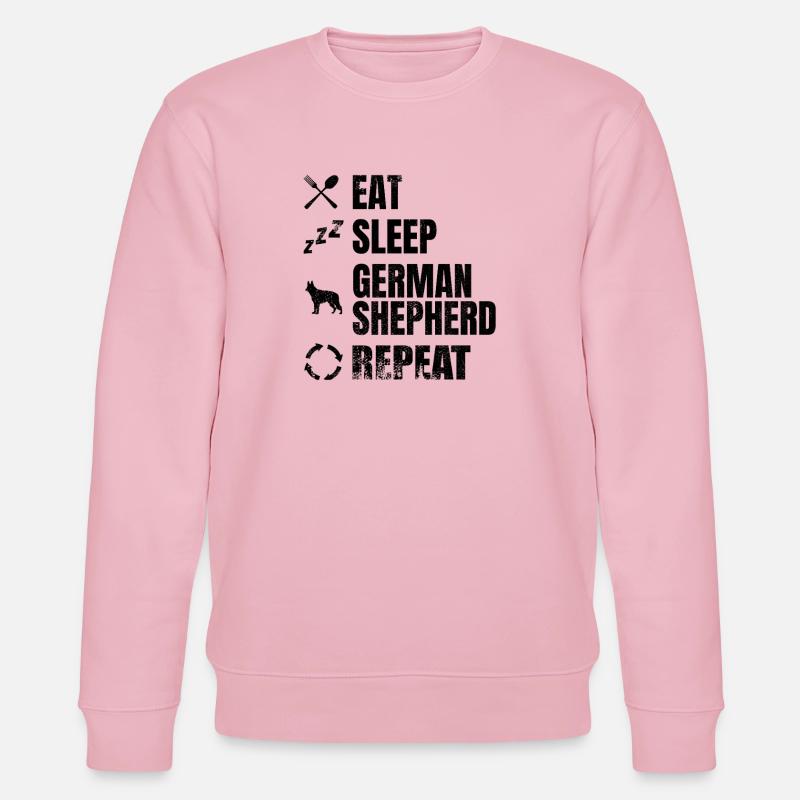 Eat Sleep German Shepherd Repeat - Stanley/Stella CHANGER Unisex Organic Sweatshirt - cotton pink