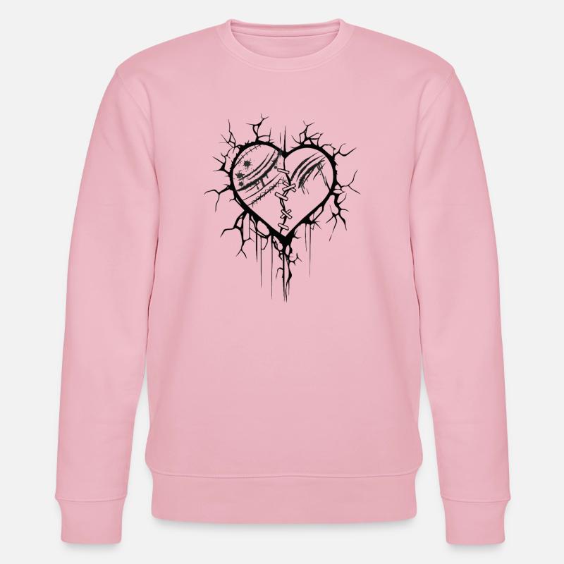 Explodiertes Herz-Grafik-Tattoo - Stanley/Stella Unisex Bio-Sweatshirt CHANGER  - Hellrosa