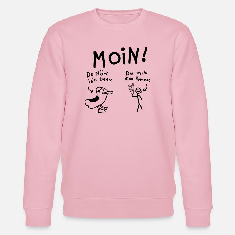 Moin Möwe Pommesdieb Lustig - Stanley/Stella Unisex Bio-Sweatshirt CHANGER  - Hellrosa