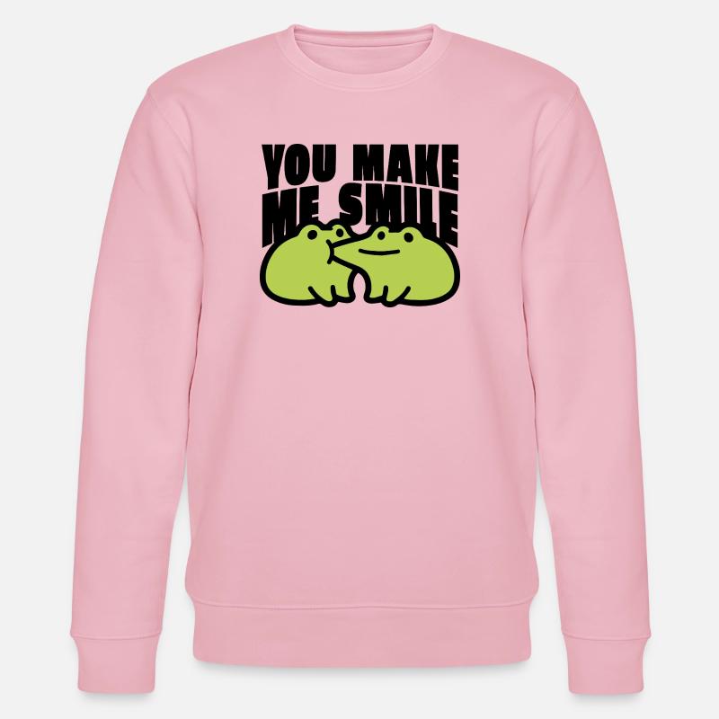 You Make me Smile Spruch - Stanley/Stella Unisex Bio-Sweatshirt CHANGER - Hellrosa