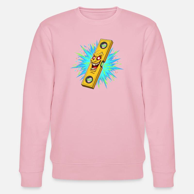Furious level tool with explosion - Stanley/Stella CHANGER Unisex Organic Sweatshirt - cotton pink