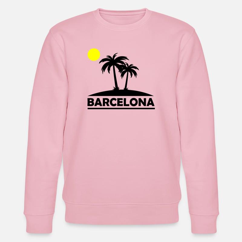 Plage de Barcelone - Sweat bio CHANGER Stanley/Stella Unisexe - rose pâle