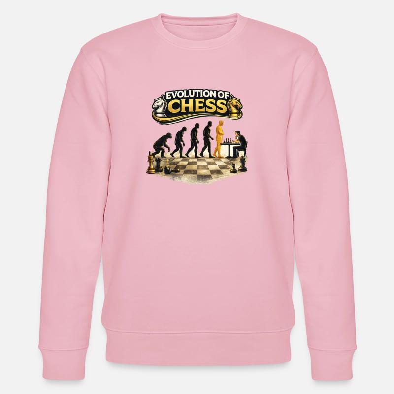 Évolution des échecs - Sweat bio CHANGER Stanley/Stella Unisexe - rose pâle
