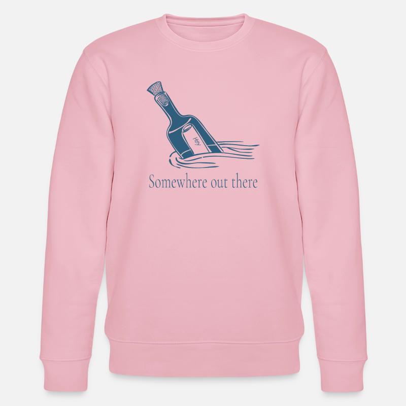 Somewhere Out There Bottle Message Design - Stanley/Stella CHANGER Unisex Organic Sweatshirt - cotton pink
