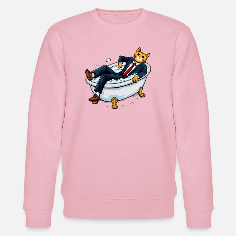 Firmenkatze in einer seifigen Badewanne - Stanley/Stella Unisex Bio-Sweatshirt CHANGER  - Hellrosa
