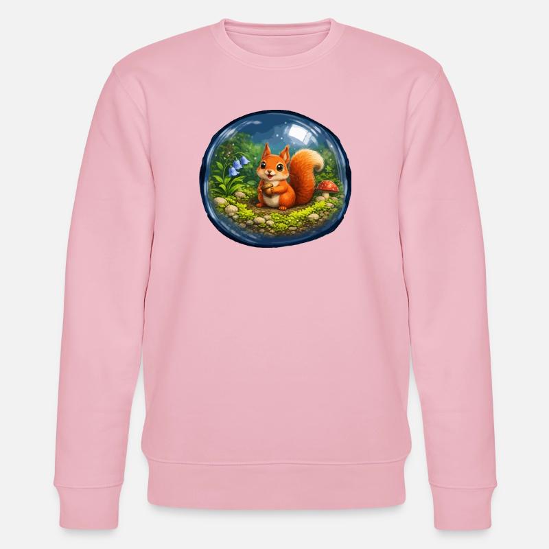 Märchenhörnchen in Glaskugel - Stanley/Stella Unisex Bio-Sweatshirt CHANGER  - Hellrosa