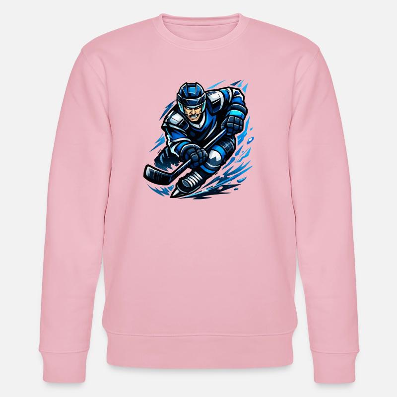 Blitzender Eishockeyspieler - Stanley/Stella Unisex Bio-Sweatshirt CHANGER  - Hellrosa