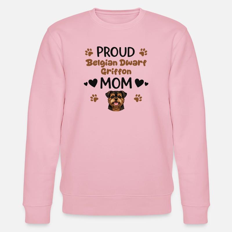 Stolze Griffon Mutter, Belgischer Zwerggriffon - Stanley/Stella Unisex Bio-Sweatshirt CHANGER  - Hellrosa